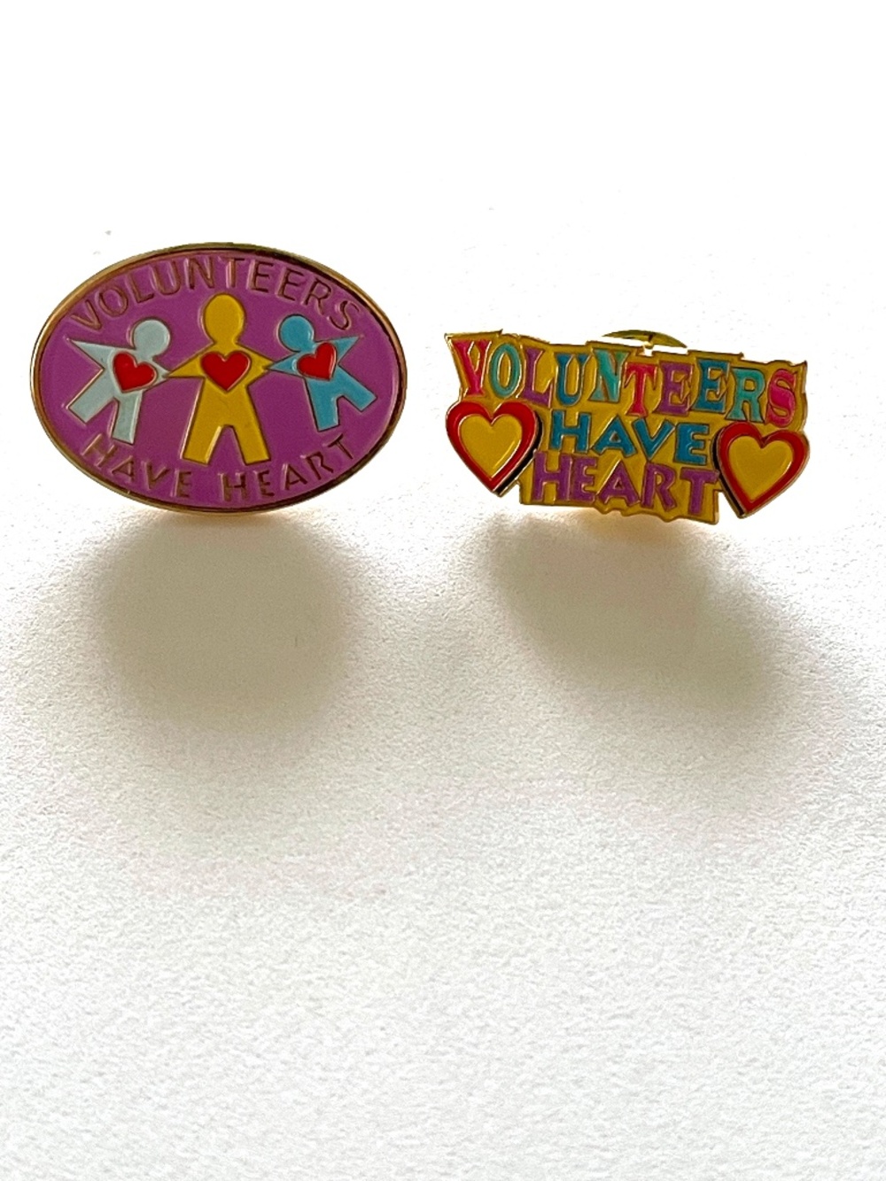 2 Girl Scouts Pins GS Volunteers Have Heart